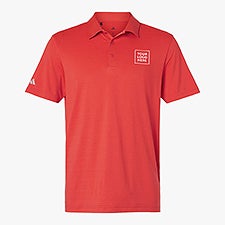 Custom Mens Adidas Textured Stripe Polo - Red  - 57015