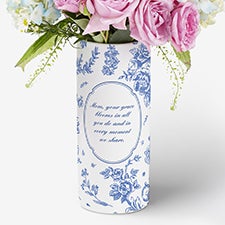 Toile Edit Personalized White Flower Vase - 57268