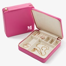 Bold  Chic Personalized Leatherette Large Square Jewelry Case  - 57455