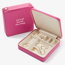 Write Your Own Personalized Leatherette Large Square Jewelry Case  - 57458