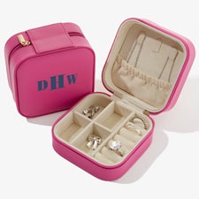 Bold  Chic Personalized Small Leatherette Travel Jewelry Case  - 57459