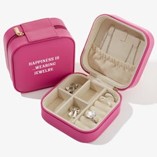 Write Your Own Personalized Small Leatherette Travel Jewelry Case  - 57461
