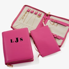 Bold  Chic Personalized Leatherette Bi-fold Jewelry Case  - 57465