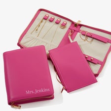 Yours Truly Personalized Leatherette Bifold Jewelry Case  - 57466
