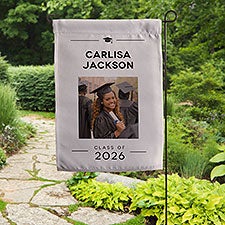 Modern Graduate Personalized Photo Graduation Garden Flag - 57510