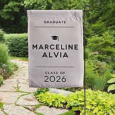Modern Graduate Personalized Graduation Garden Flag - 57511