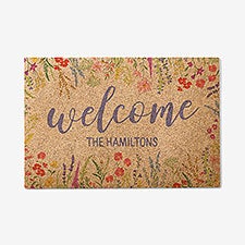 Welcome Spring Personalized 18x27 Synthetic Coir Doormat - 57545