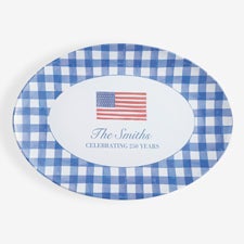 Watercolor Freedom Personalized Oval Polymer Platter  - 57656