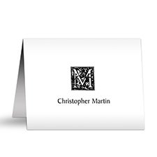 Floral Monogram Personalized Note Cards - 5768