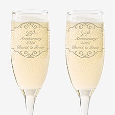 Personalized Anniversary Champagne Flutes - Set of 2 - 5769