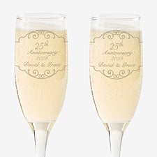 Personalized Anniversary Champagne Flutes - Set of 2 - 5769