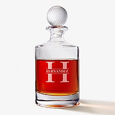 Lavish Last Name Personalized Golf Whiskey Decanter - 57807