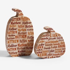 Repeating Name Personalized Wooden Pumpkin - 57871