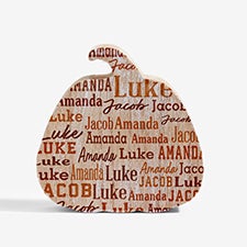 Repeating Name Personalized Wooden Pumpkin - 57871
