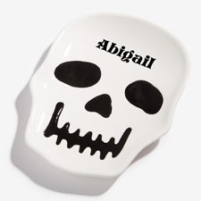Halloween Personalized Ceramic Skull Plate - 57891