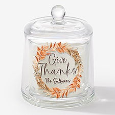 Give Thanks Personalized Cloche Candle  - 57928