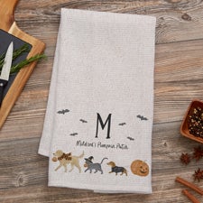 Halloween Paws Personalized Waffle Weave Towel - 57929