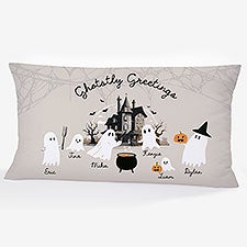 Ghostly Greetings Personalized Lumbar Outdoor Throw Pillow - 57939