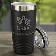 USAA Member 20 oz. Vacuum Insulated Stainless Steel Tumbler - Black - 57985