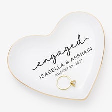 Engagement Personalized Heart Ring Dish - 58069