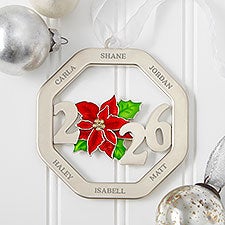 2026 Poinsettia Year Personalized Metal Ornament - 58077
