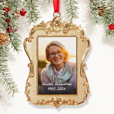 In Loving Memory Personalized Gold Antique Photo Ornament - 58078