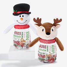 Christmas Repeating Name Personalized Candy Jars - 58113