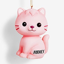 Purrfectly Pink Personalized 3D Light Up Cat Ornament  - 58227