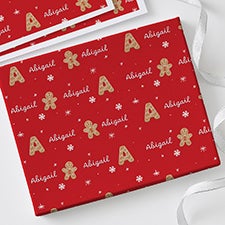 Gingerbread Wishes Personalized Wrapping Paper - 58240