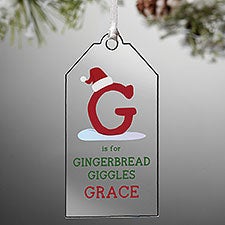 Elf Name Personalized Acrylic Tag Ornament - 58272