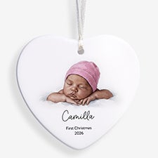 Baby Illustration Personalized Heart Ornament - 58290