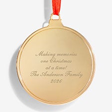 Write Your Own Engraved Gold Round Ornament - 58299