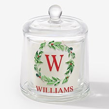 Watercolor Wreath Personalized Cloche Candle - 58315