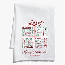 Christmas Present Repeating Name Personalized Tea Towel - 58324