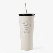 Personalized Logo Corkcicle 24oz Cold Cup with Straw- Cream