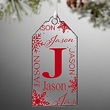 Christmas Snowflake Repeating Name Personalized Acrylic Tag Ornament - 58539