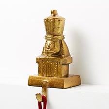 Brass Vintage Nutcracker Stocking Holder  - 58720
