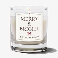 Personalized Merry  Bright Glass Candle by Jessie James Decker - 58756