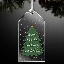 Merry Name Evergreen Personalized Acrylic Tag Ornament - 58853