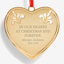 Hearts Remember Personalized Memorial Gold Heart Ornament - 58926