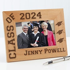 Personalized Wooden Graduation Photo Frame - Hats Off Edition - 5903