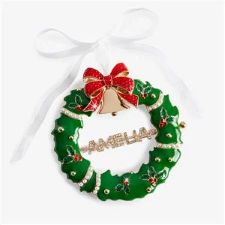Personalized Jeweled Wreath Ornament  - 59184