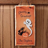 Personalized Halloween Ghost Slate Wall Plaque - 5941