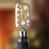 Polka Dot Monogram Wine Bottle Stopper - 5954