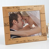 Personalized 8x10 Wedding Picture Frame - Wood Mr. & Mrs. Collection - 5990