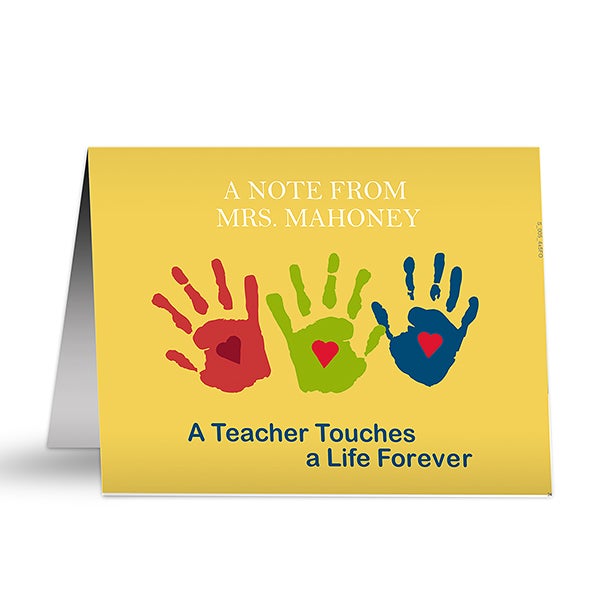 Personalized Teacher Note Cards - Touches a Life - 10037