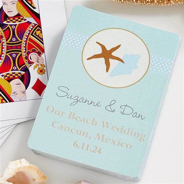 Personalized Playing Cards Beach Wedding Favors - 10062