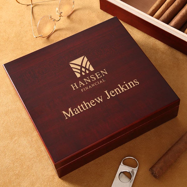 Personalized Corporate Engraved Logo Humidor - 10123