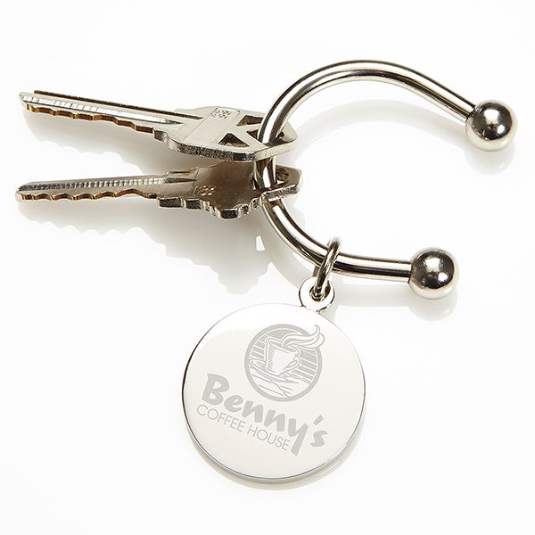 Custom Logo Keychain - Engraved Corporate Logo - 10137