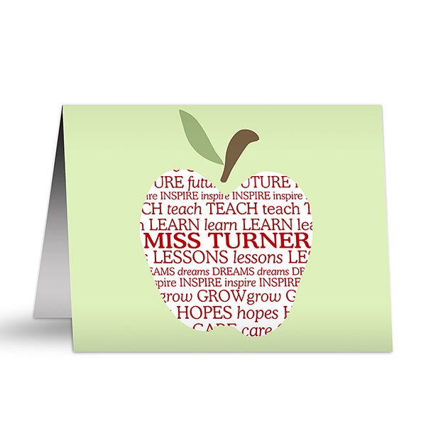 Personalized Note Cards for Teachers - Apple - 10203